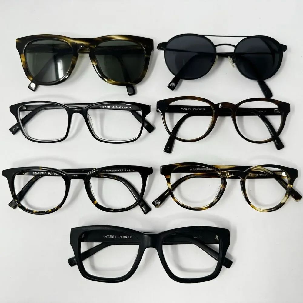 Warby Parker Lot of 7 Eyeglass Frames Percey Durand Brady Mixed Models